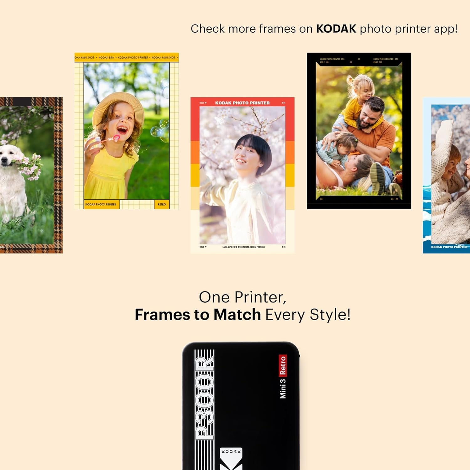 Mini 3 Retro 4PASS Portable Photo Printer (3X3 Inches) + 8 Sheets, White