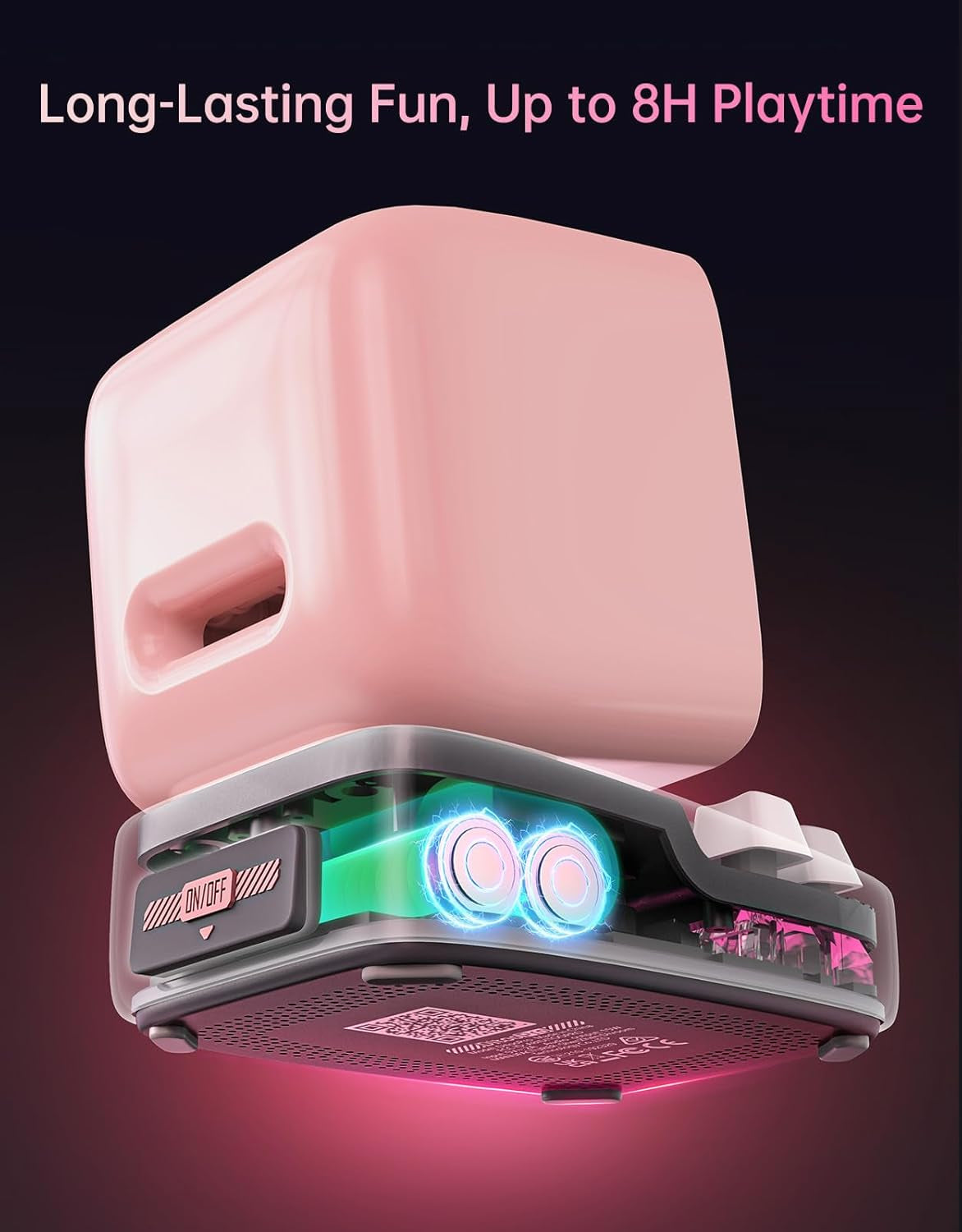 Ditoo Retro Pixel Art Game Bluetooth Speaker with 16X16 LED App Controlled Front Screen (Pink)