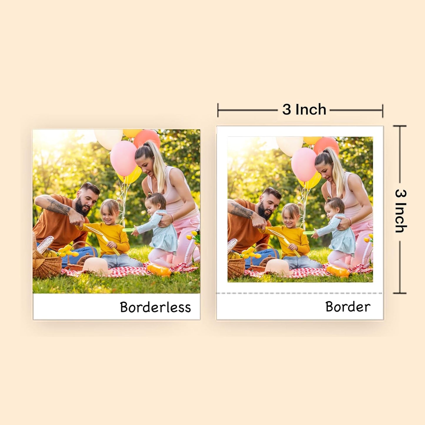 Mini 3 Retro 4PASS Portable Photo Printer (3X3 Inches) + 8 Sheets, White