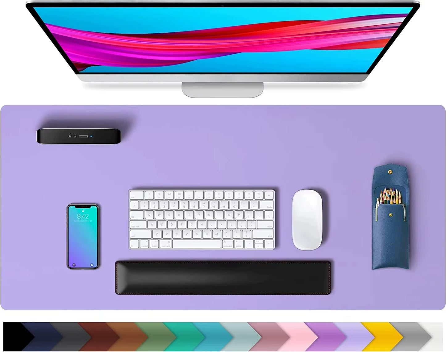 1 Pcs Large Size 60*30Mm Office Desk Protector Mat PU Leather Waterproof Mouse Pad Desktop Keyboard Desk Pad Gaming Mousepad