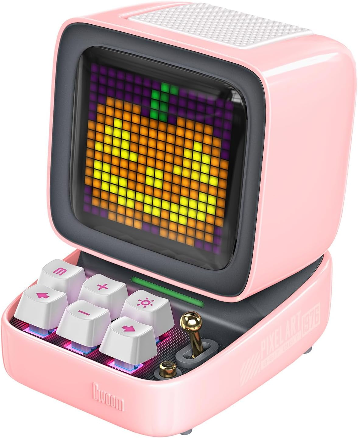Ditoo Retro Pixel Art Game Bluetooth Speaker with 16X16 LED App Controlled Front Screen (Pink)