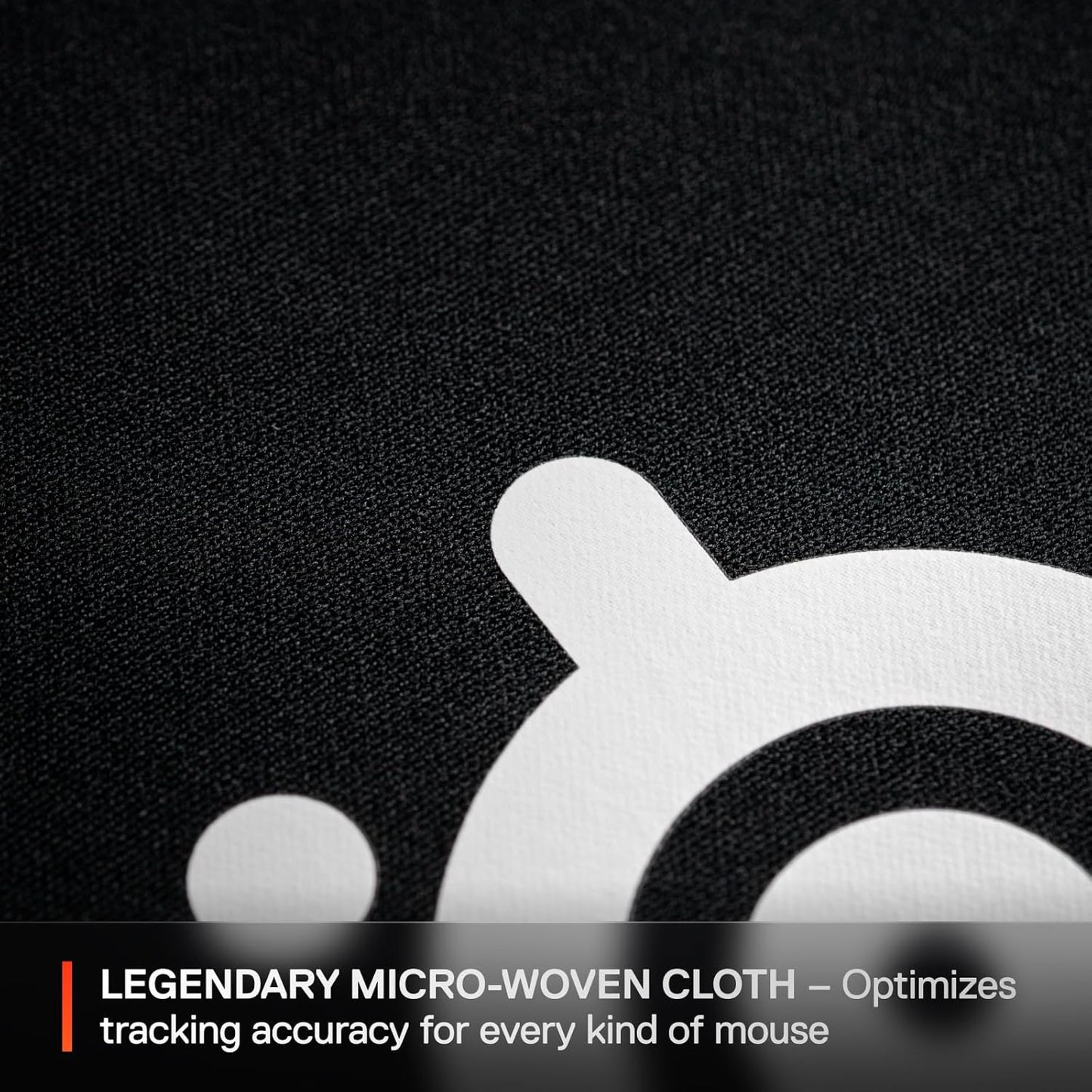 Qck Large Gaming Mousepad — Black — Non-Slip Silicone Rubber Base — Peak Tracking and Stability — Optimized for Gaming Sensors — 490 Mm X 420 Mm — FPS, Mobas, RTS, MMO