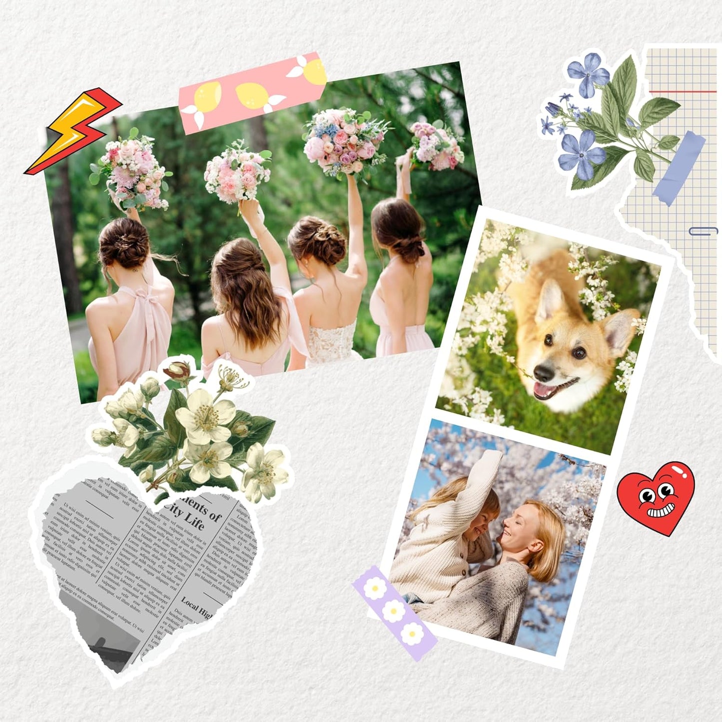 Mini 3 Retro 4PASS Portable Photo Printer (3X3 Inches) + 8 Sheets, White